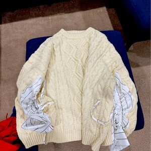 Cozy Oversized Cream Cable Knit Sweater